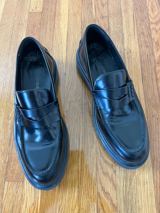 Karl Lagerfeld Black Patent Leather High Chunky Penny Loafers - Men\'s US 10 main image 6